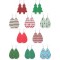 10 Pairs Christmas Leather Earrings Teardrop Tree Drop Earrings For Women Holiday Lightweight Statement Dangle Earrings Set Xmas Party